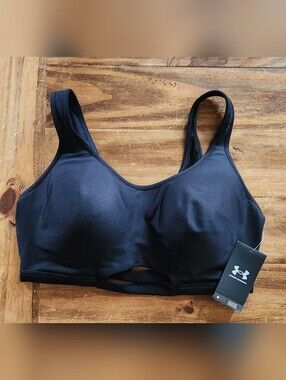 NWT Under Armour Infinity Low Mesh Fitted Bra Black  XL(D-DD) Light Support